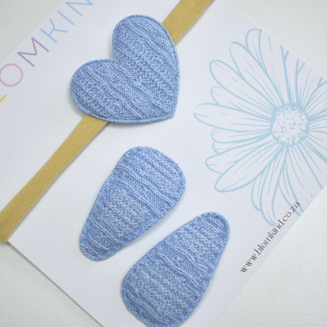 Knitted Misty Heart Headband & Clips Set