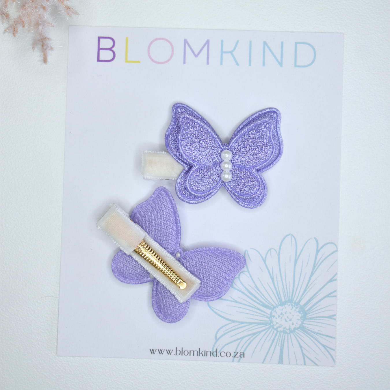 Flutter Pearl Lilac Clips - Set of 2