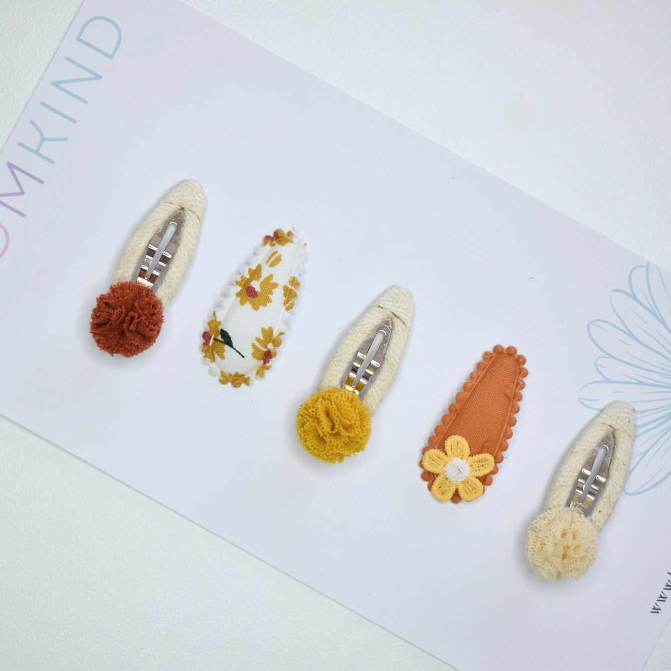 Tiny Wildflower Autumn Clips - Set of 5