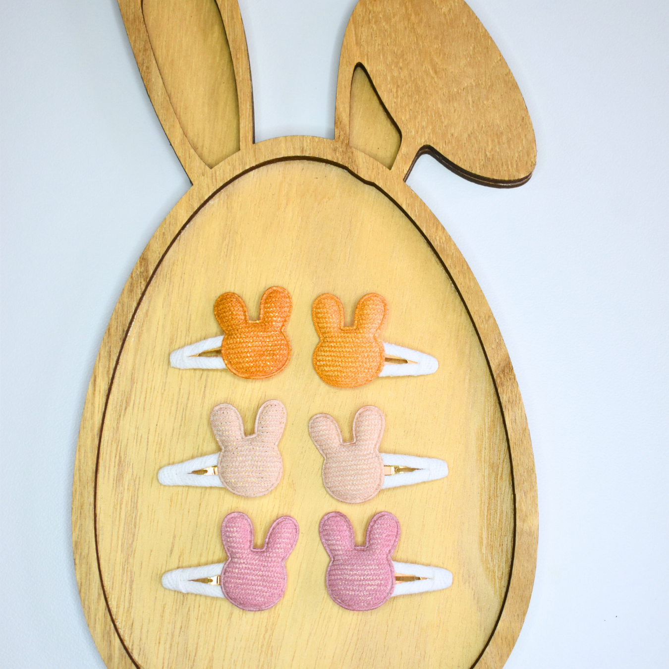 Tiny Blush & Bloom Bunny Clips - Set of 6