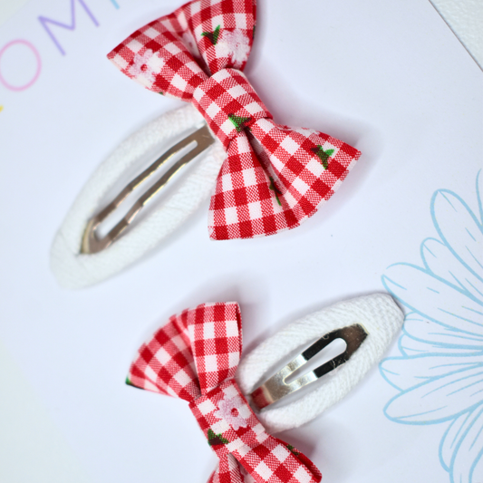 Big Sis & Little Sis Flower Bow Clips - Set of 2