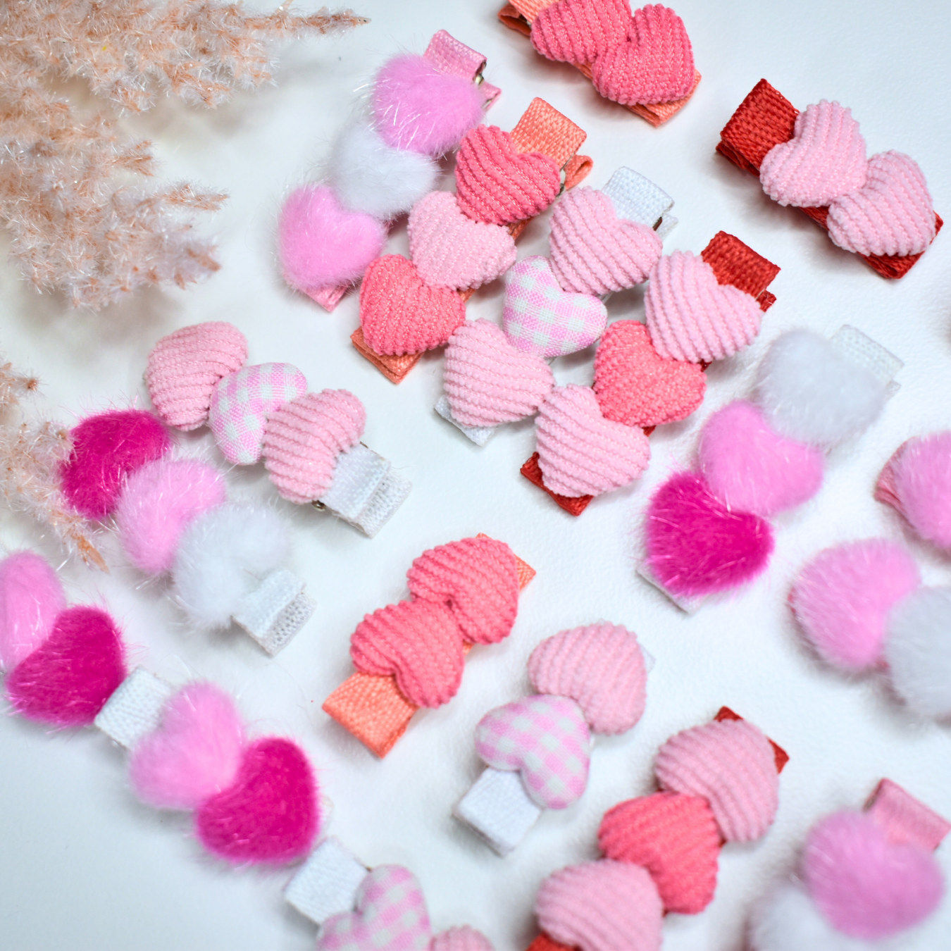 Sweetheart Sisters Clips Fluffy Cherise - Set of 4