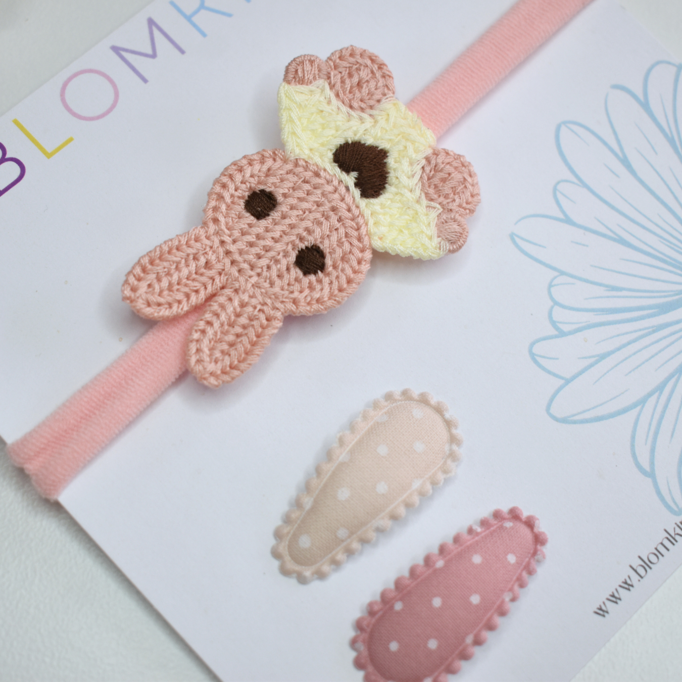 Woodland Meadow Bunny Headband & Clips Set