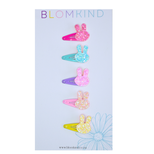 Little Bunny Sparkle Clips  - Set of 5
