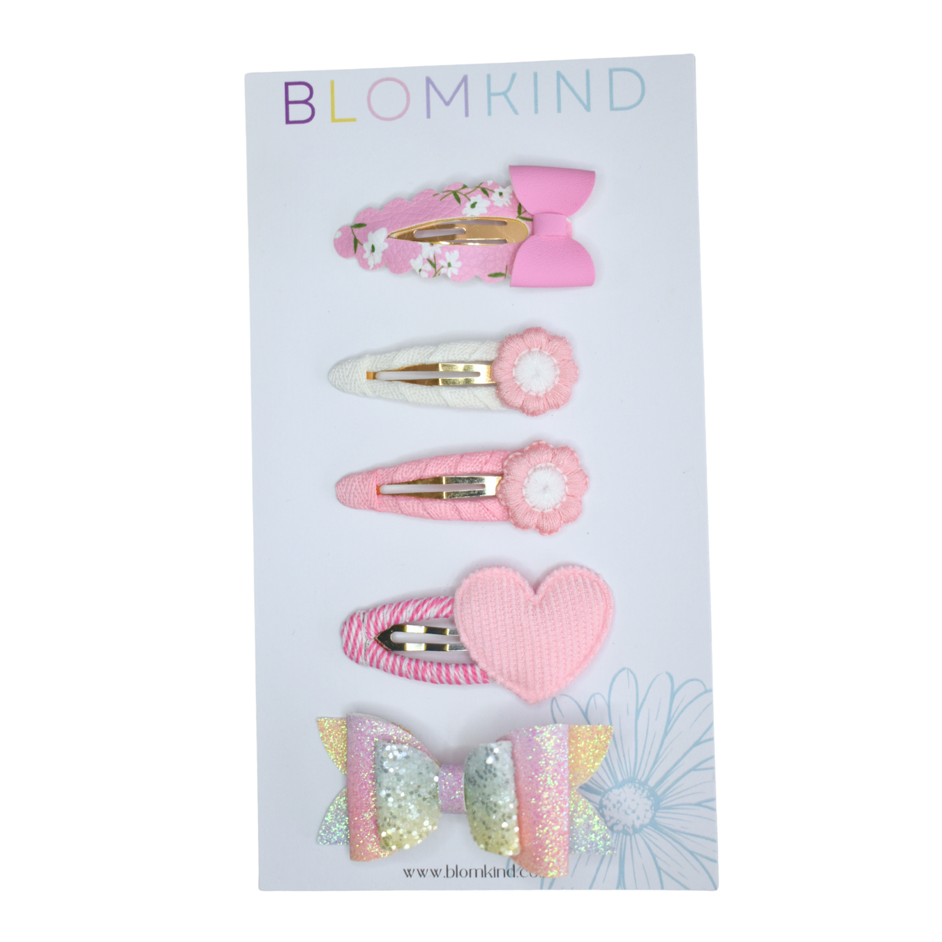 Pink Blossoms Clips - Set of 5