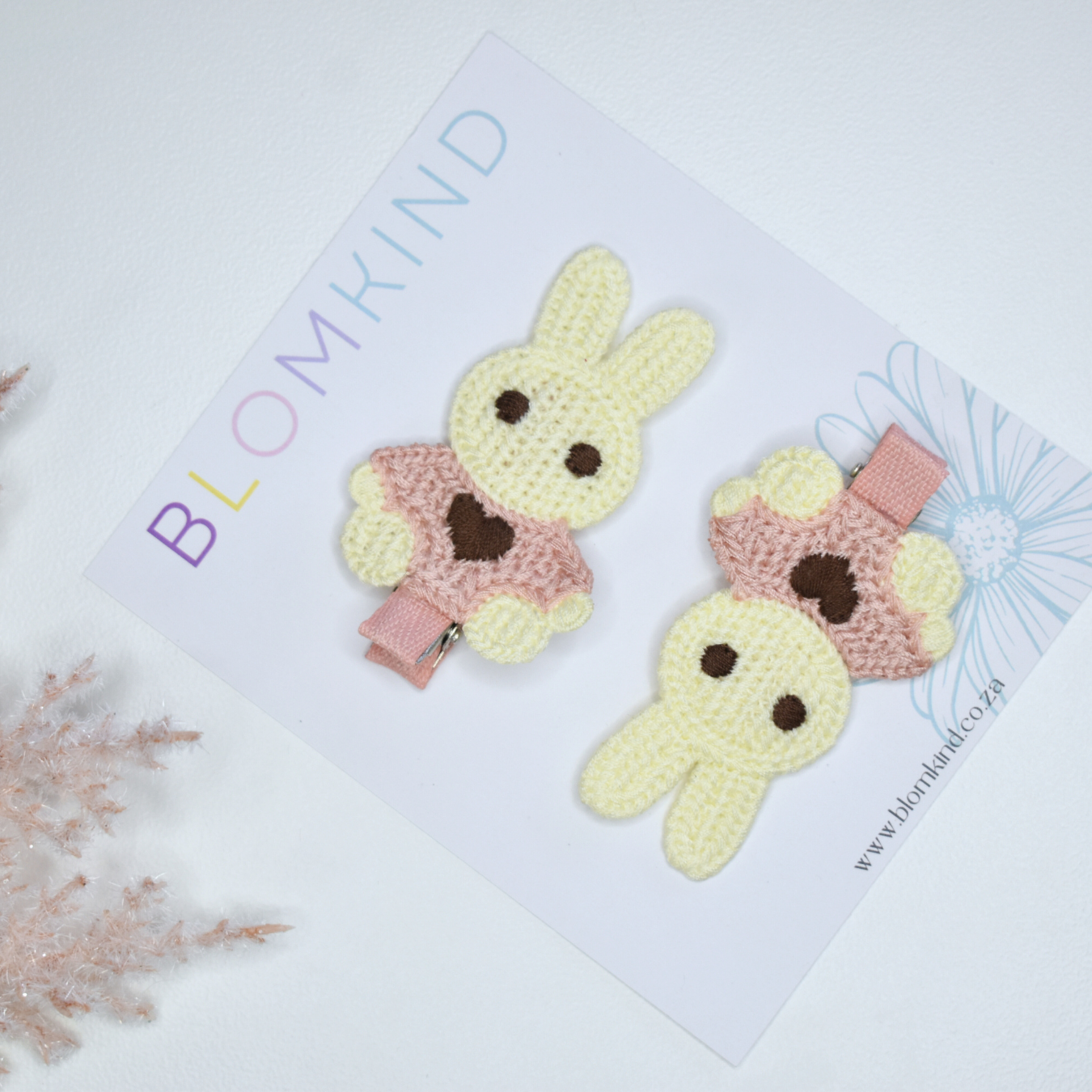 Mauve Bunny Pals Clips  - Set of 2