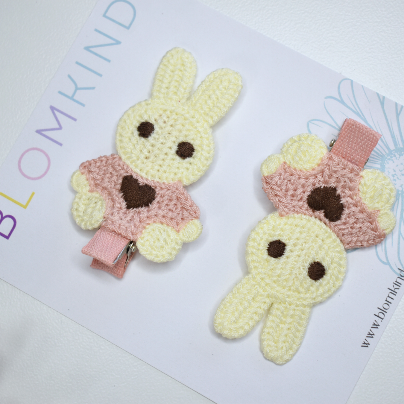 Mauve Bunny Pals Clips  - Set of 2