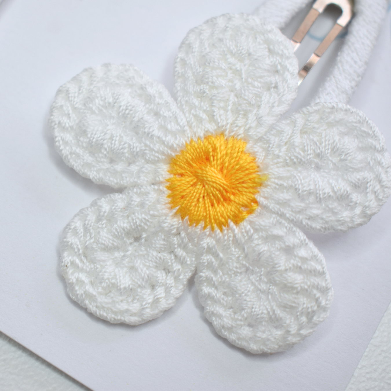 Mini & Me Daisy Pure White Headband & Clip Set