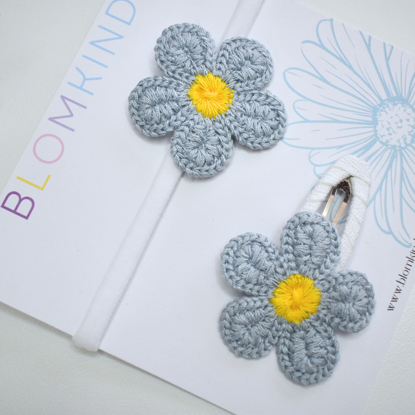 Mini & Me Daisy Cloudy Headband & Clip Set