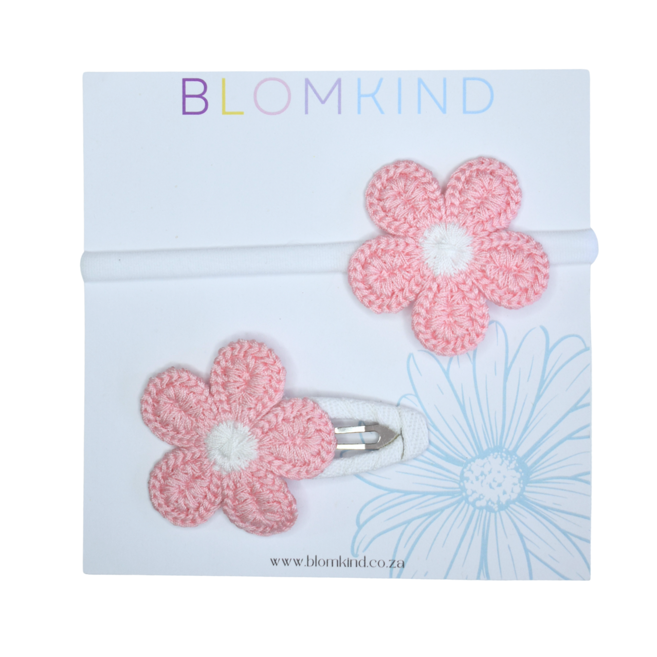 Mini & Me Daisy Blush Headband & Clip Set