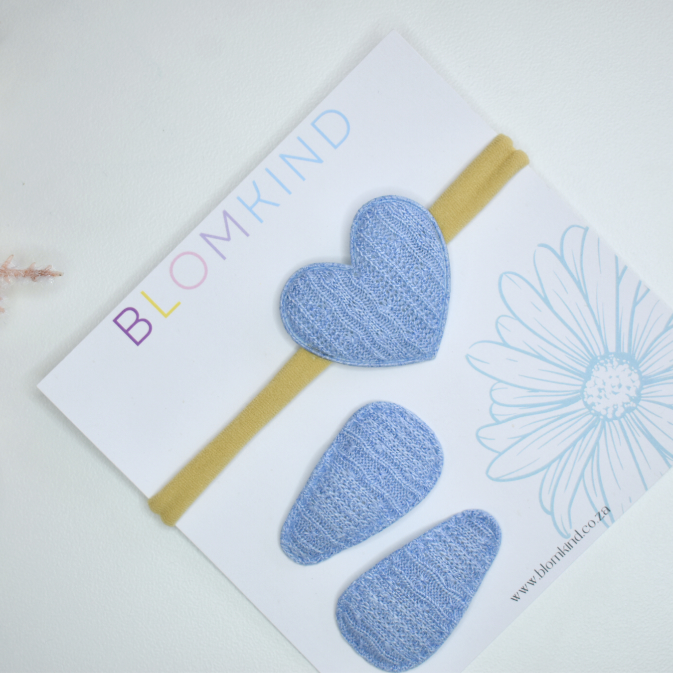 Knitted Misty Heart Headband & Clips Set