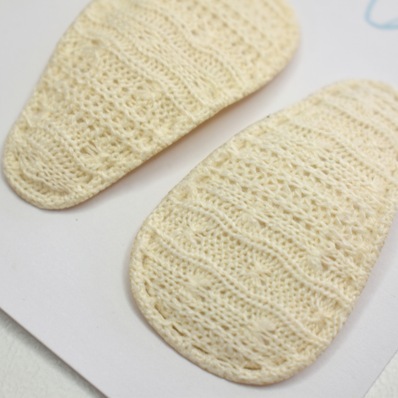 Knitted Linen Heart Headband & Clips Set