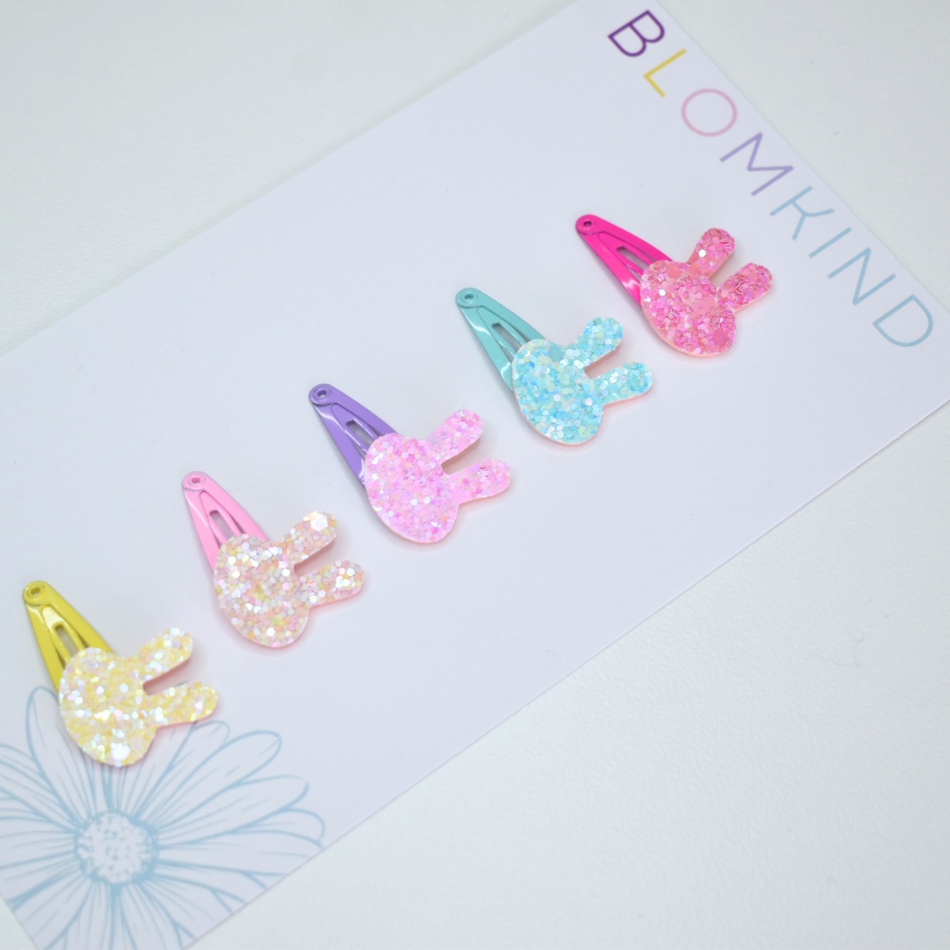 Little Bunny Sparkle Clips  - Set of 5
