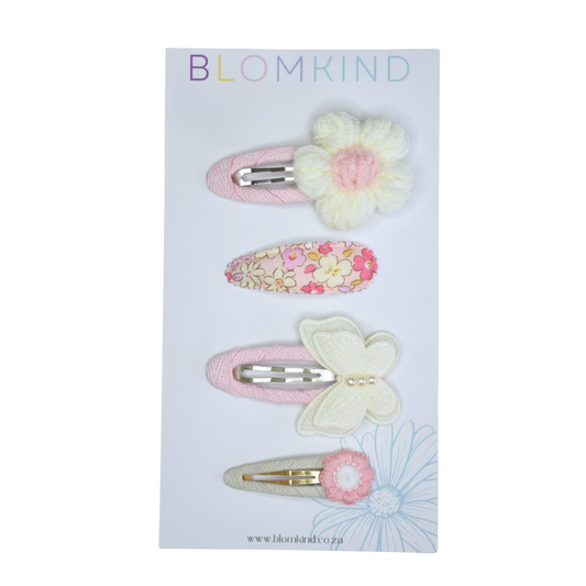 Blush Wing Petal Clips - Set of 4
