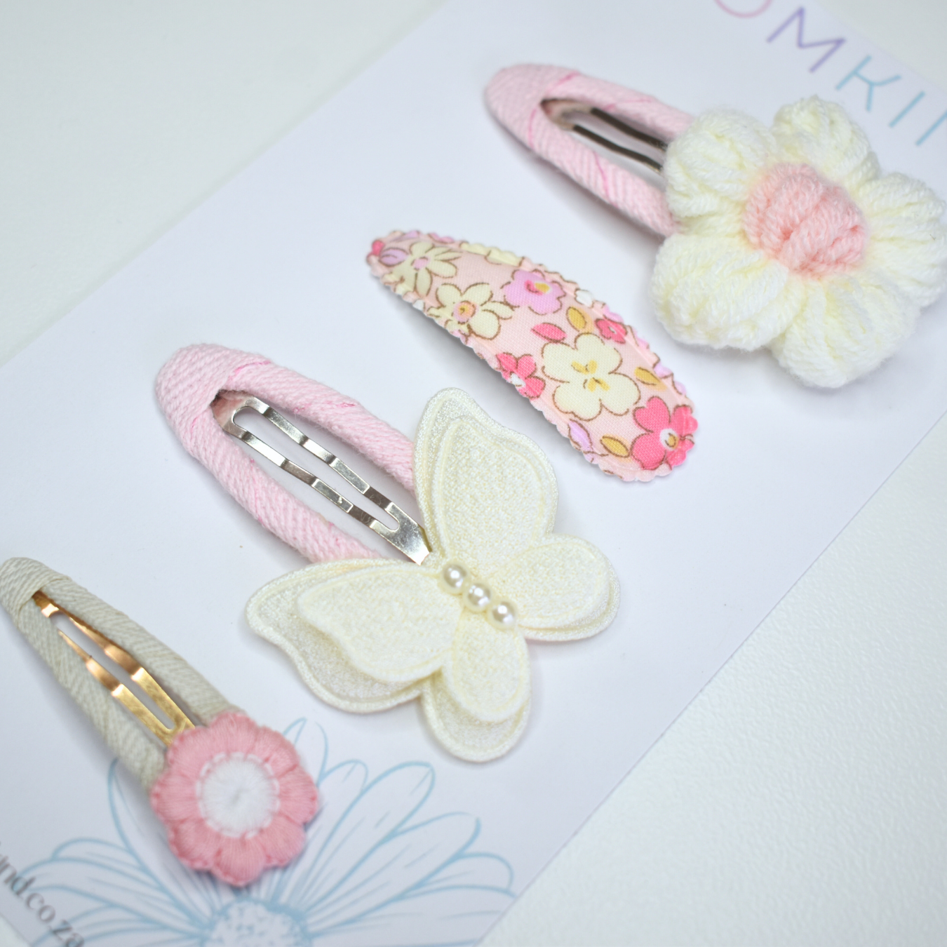 Blush Wing Petal Clips - Set of 4