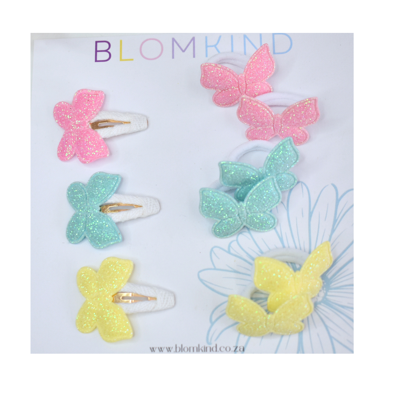 Baby Butterfly Shimmers Clips & Hair ties  - Set of 9