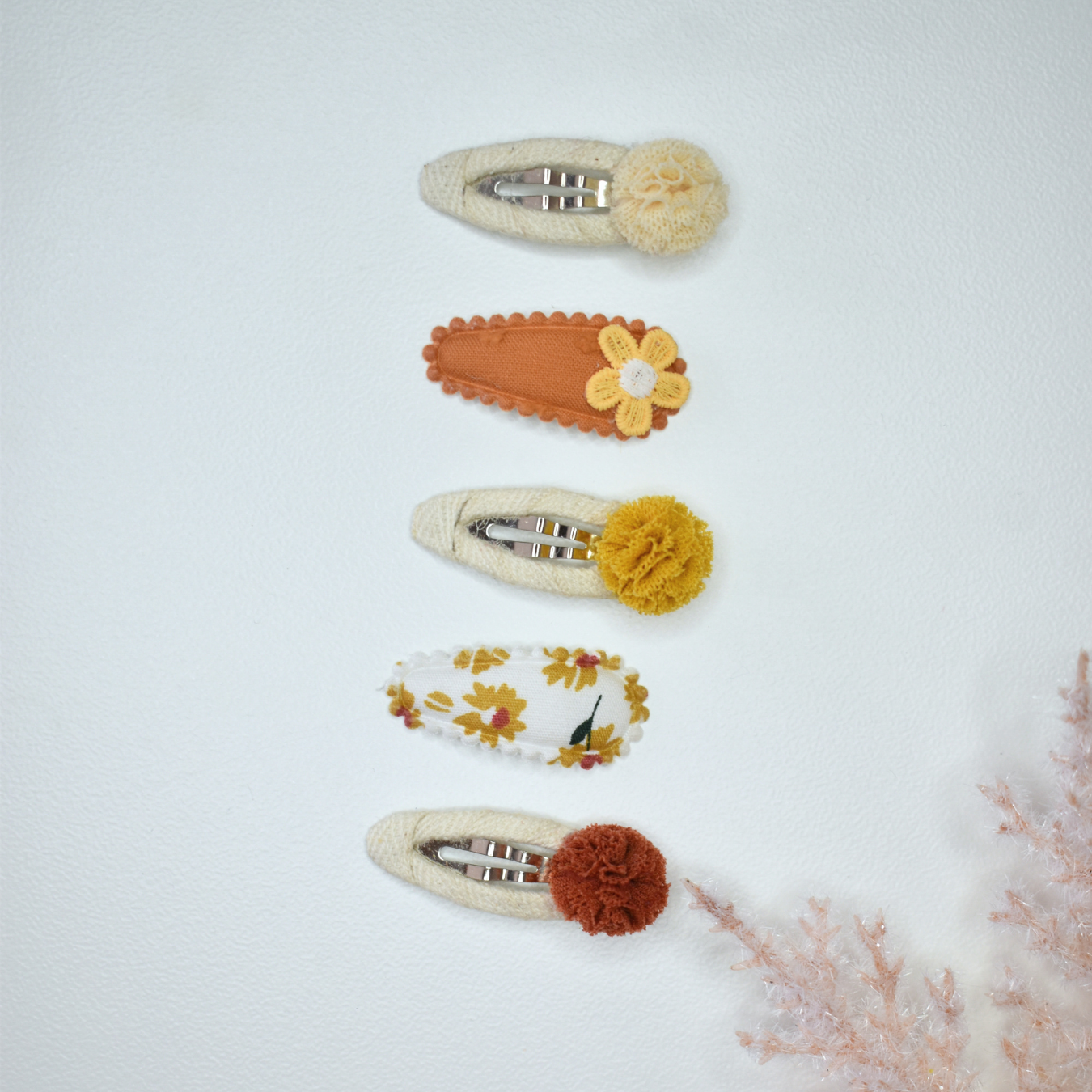 Tiny Wildflower Autumn Clips  - Set of 5