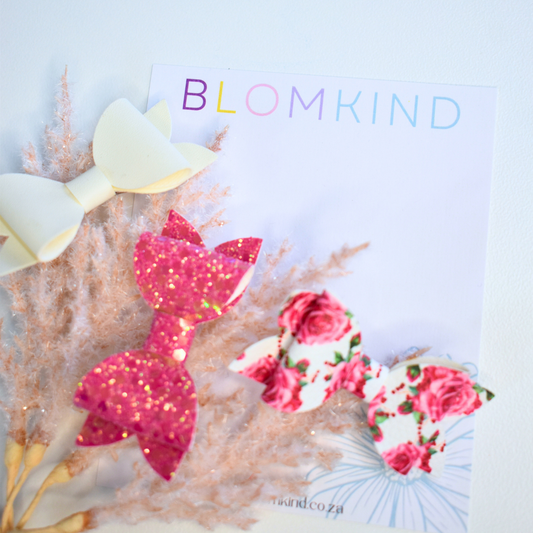 Cherry Flower Bow set of 3