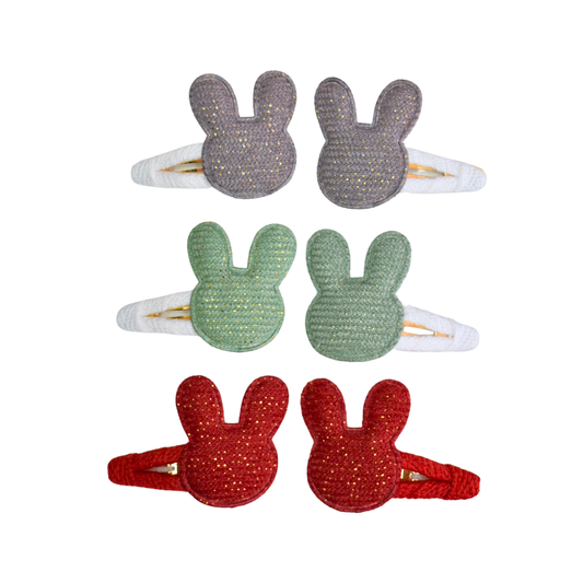 Tiny Woodland Bunny Clips - Set of 6
