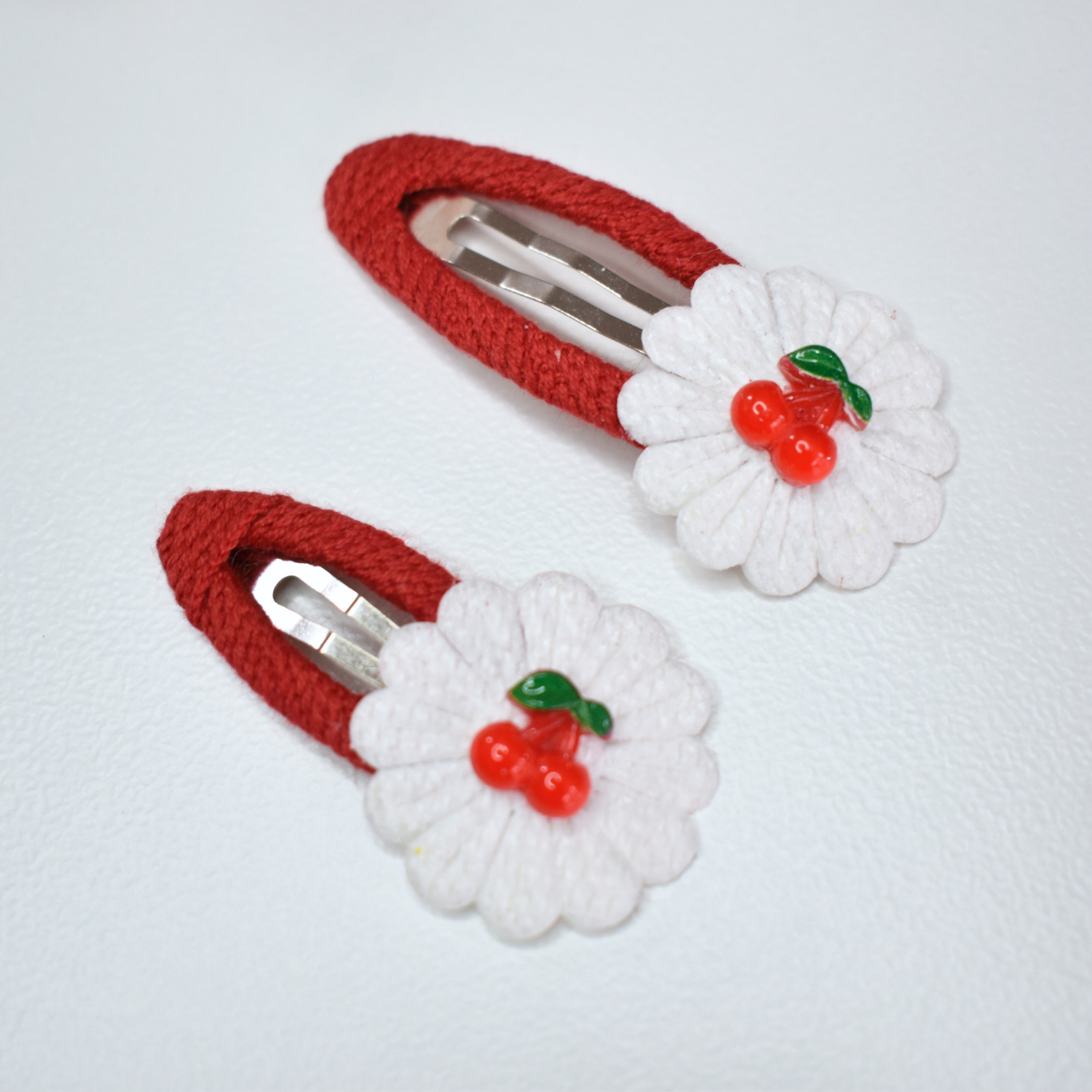 Little & Big Cherry Bloom Clips - Set of 2