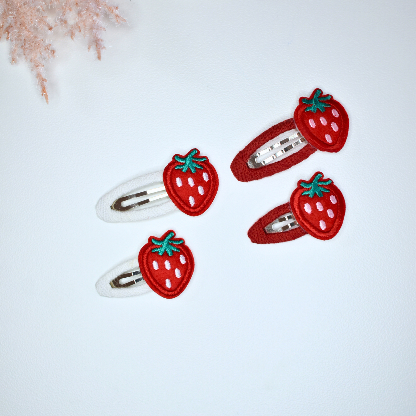Little & Big Strawberry Red Clips - Set of 2