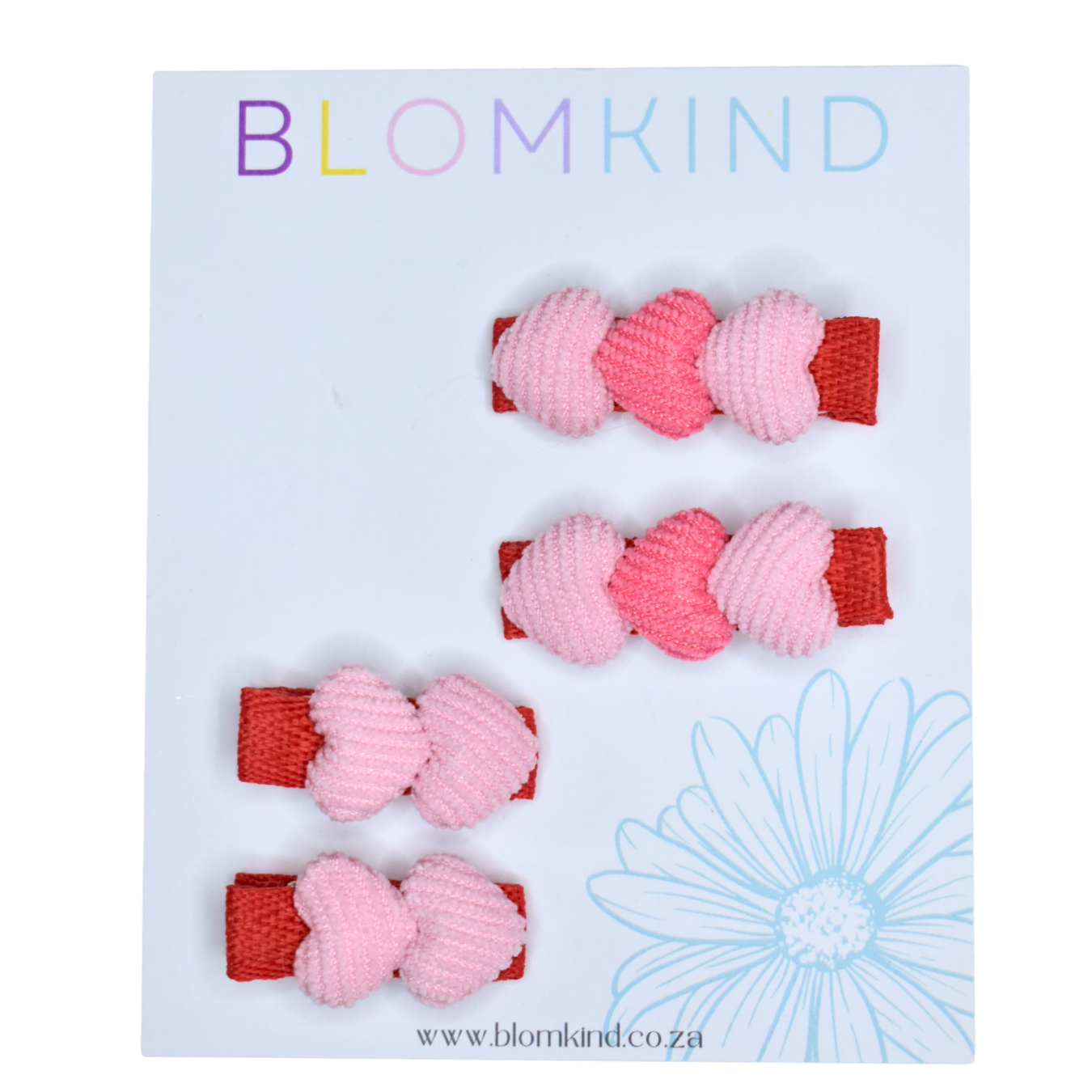 Sweetheart Sisters Clips Pink & Red - Set of 4