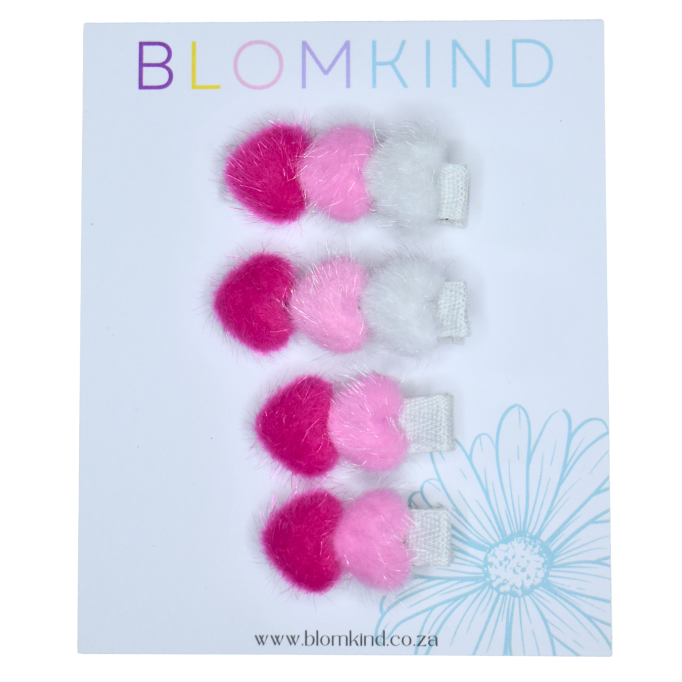 Sweetheart Sisters Clips Fluffy Cherise - Set of 4