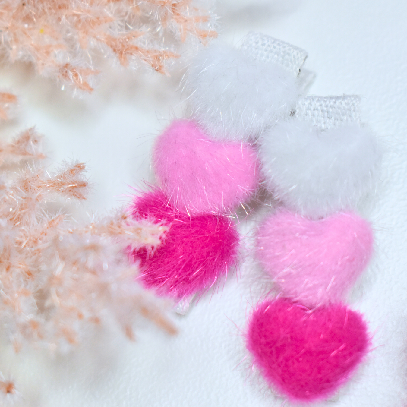 Sweetheart Sisters Clips Fluffy Cherise - Set of 4