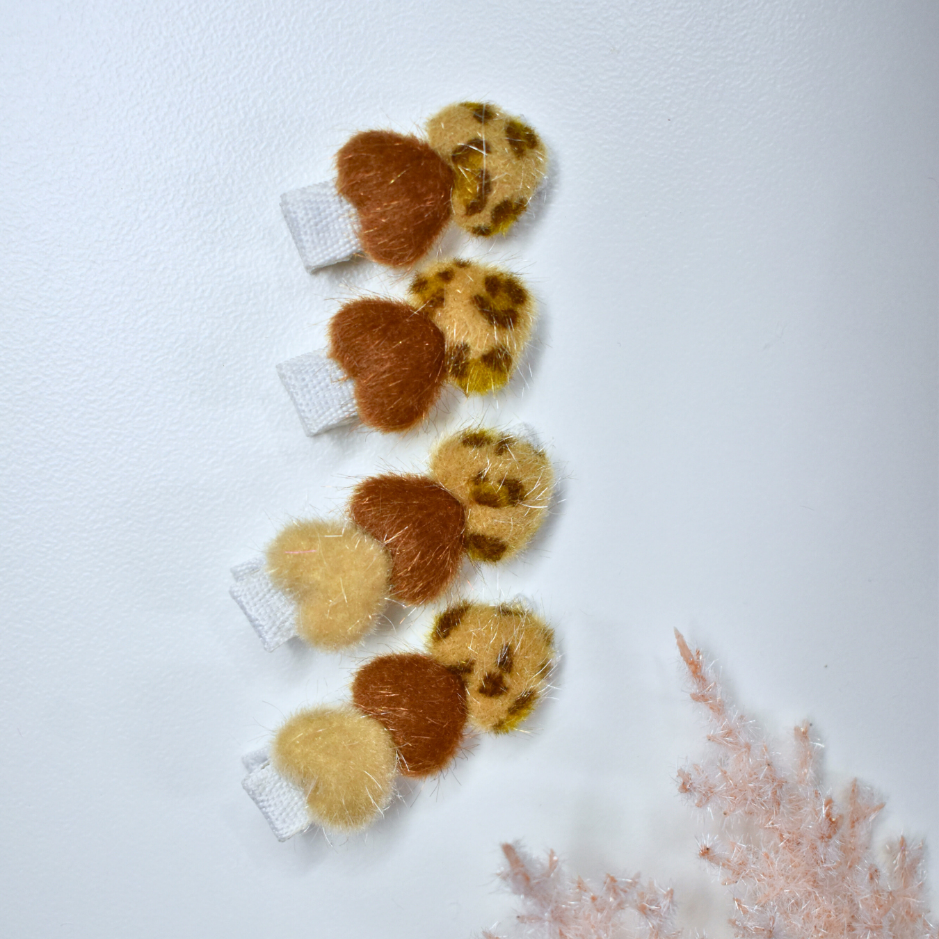 Sweetheart Sisters Clips Fluffy Mocha - Set of 4