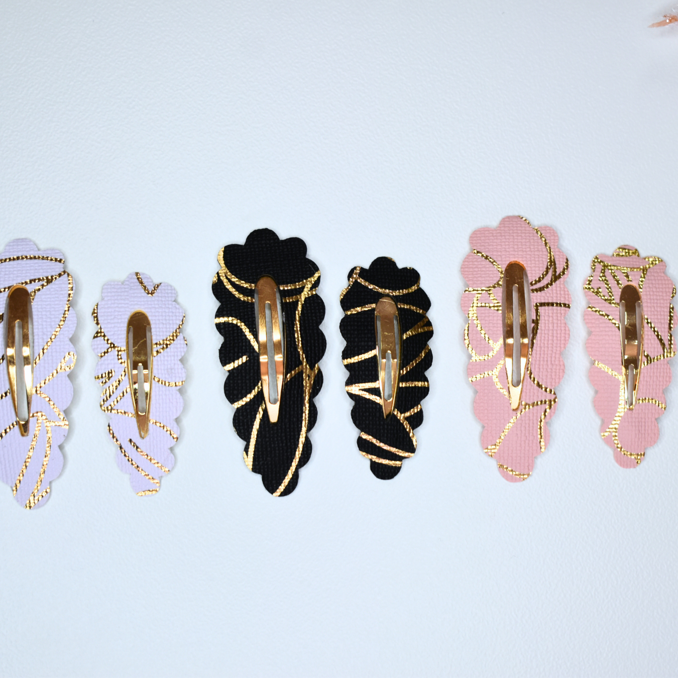 Midnight & Peach Luxe Large & Small Clips- Set of 6