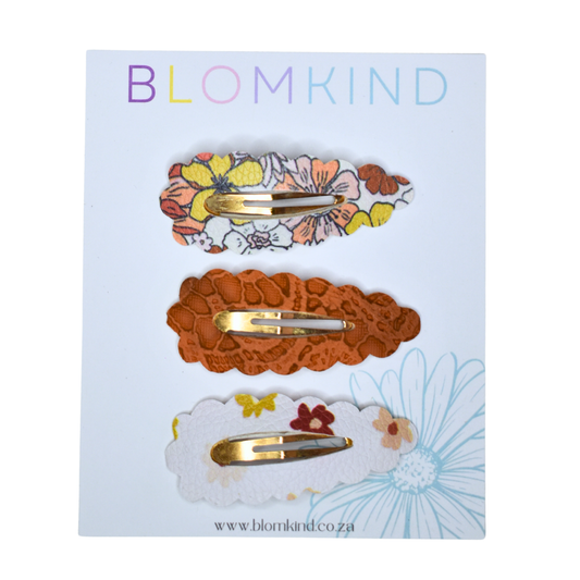 Boho Blossom Clips - Set of 3