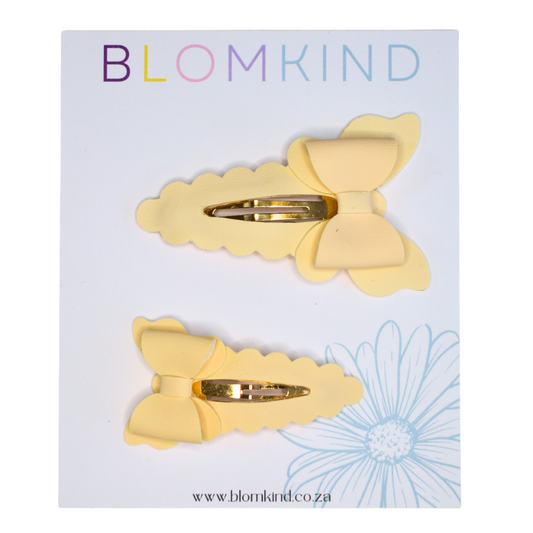 Beige Butterflies - Big & Small Sister Combo