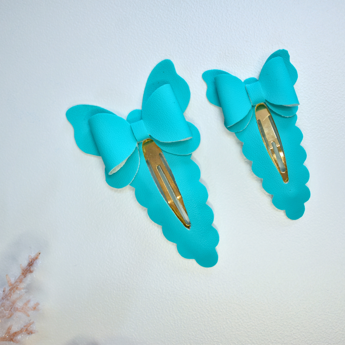 Turquoise Blue Butterflies - Big & Small Sister Combo