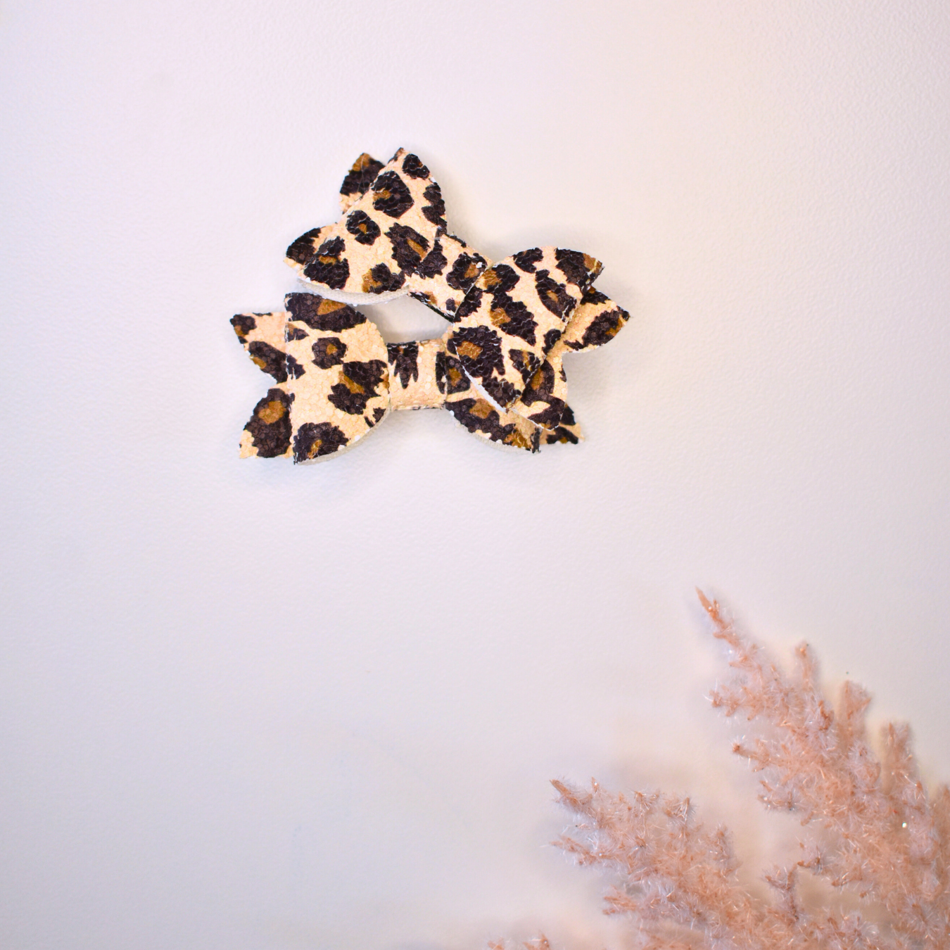 Leopard Chunky Bow set of 2