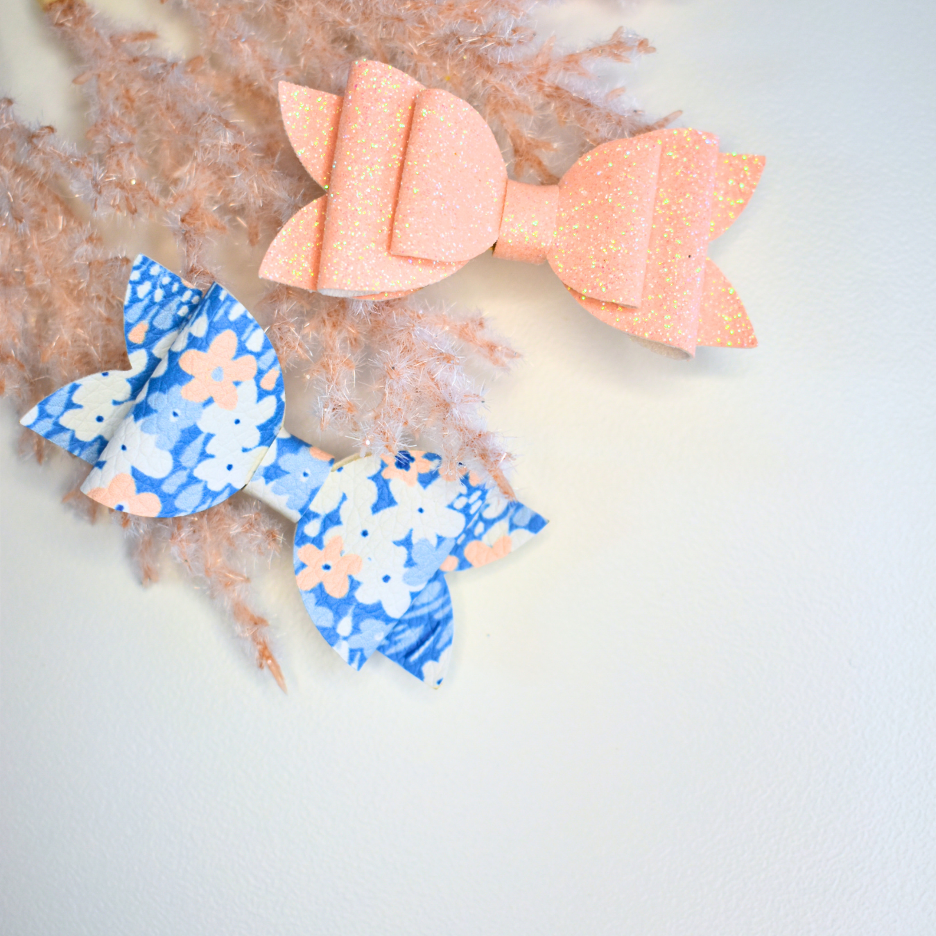 Flower & Peach Bow set of 2