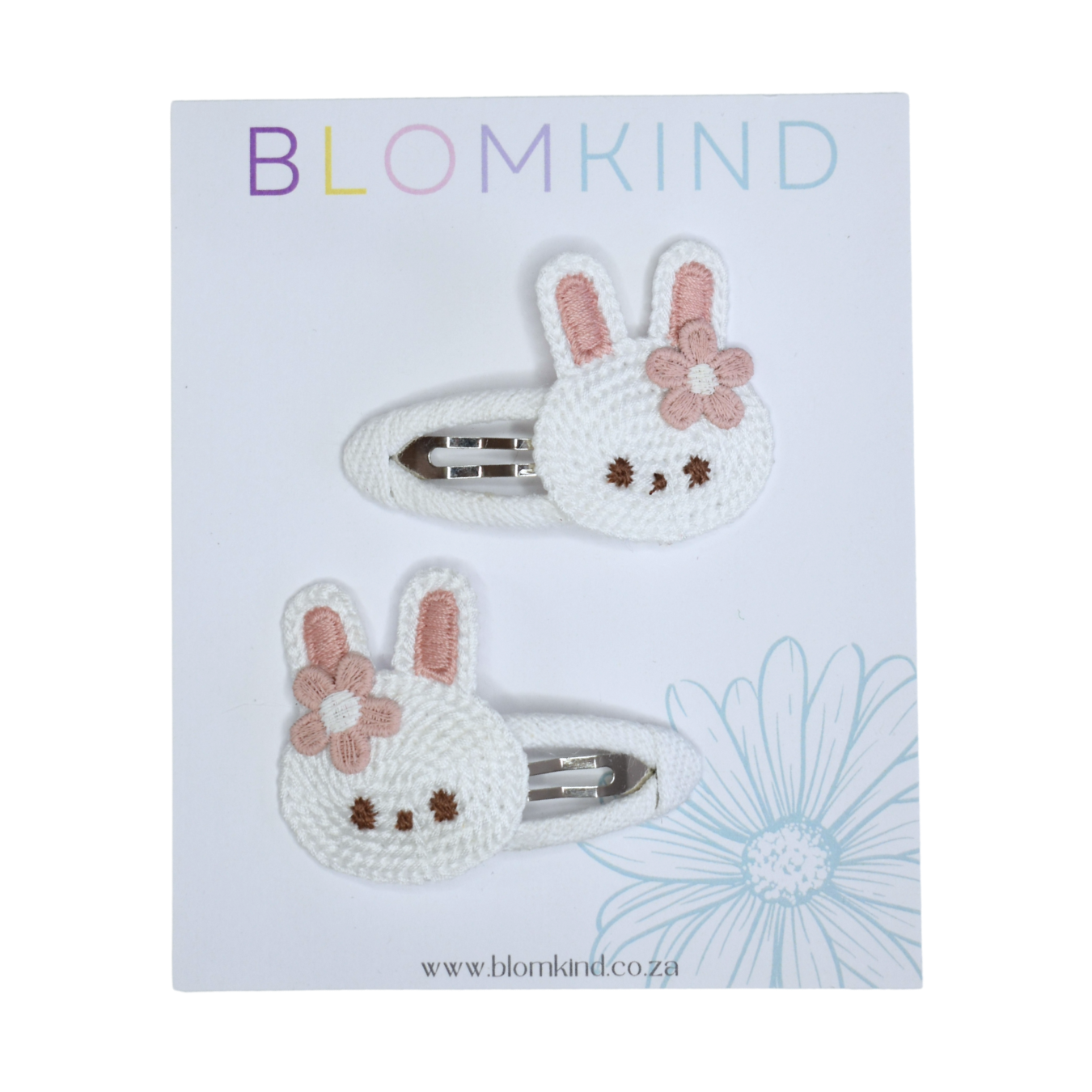 Snow White Bunny Clips  - Set of 2