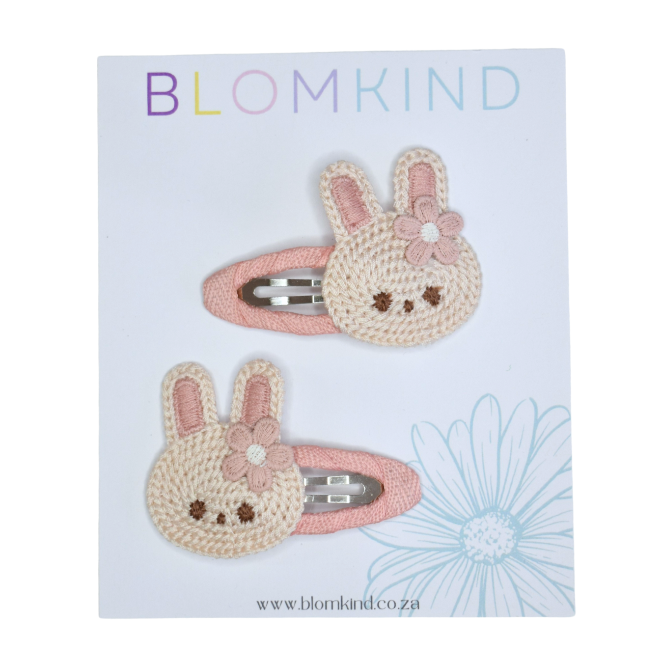 Blush-Mauve Bunny Clips  - Set of 2