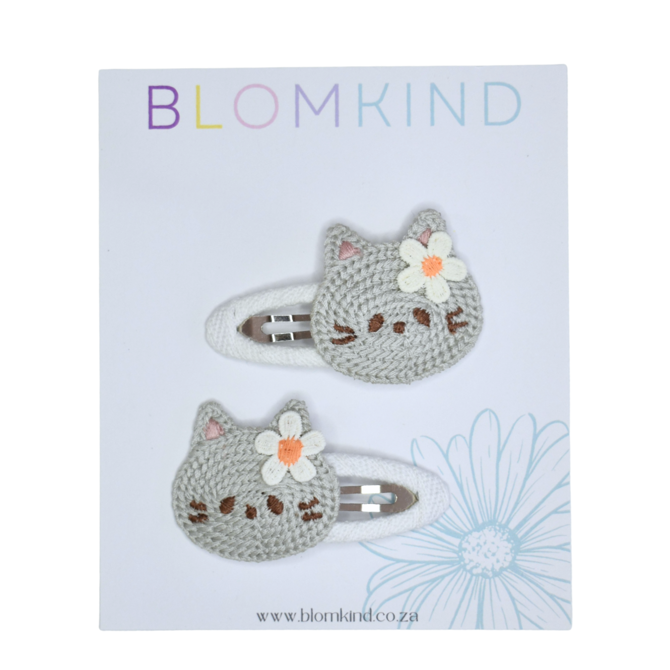 Purrfect White Kitty Clips  - Set of 2