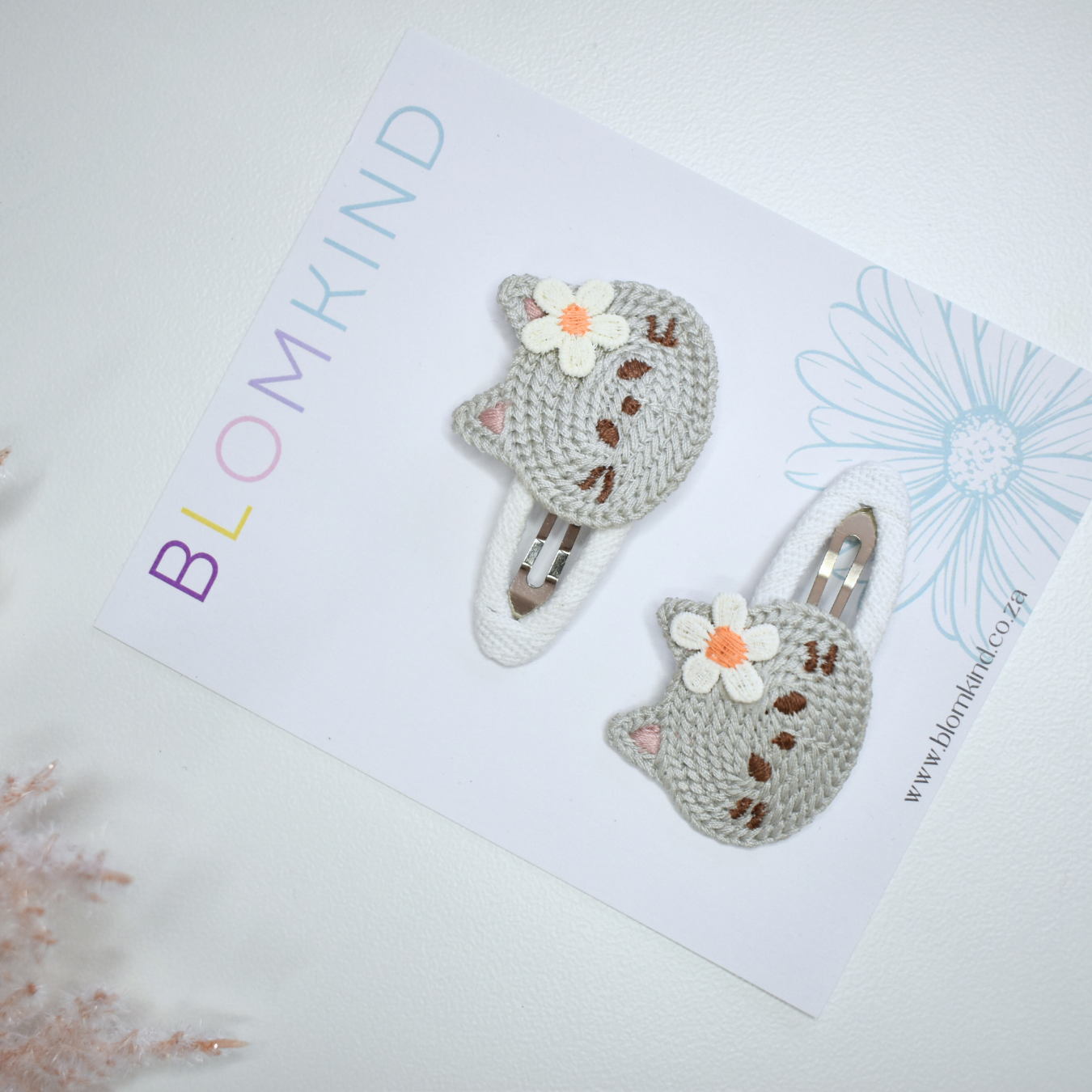 Purrfect White Kitty Clips  - Set of 2