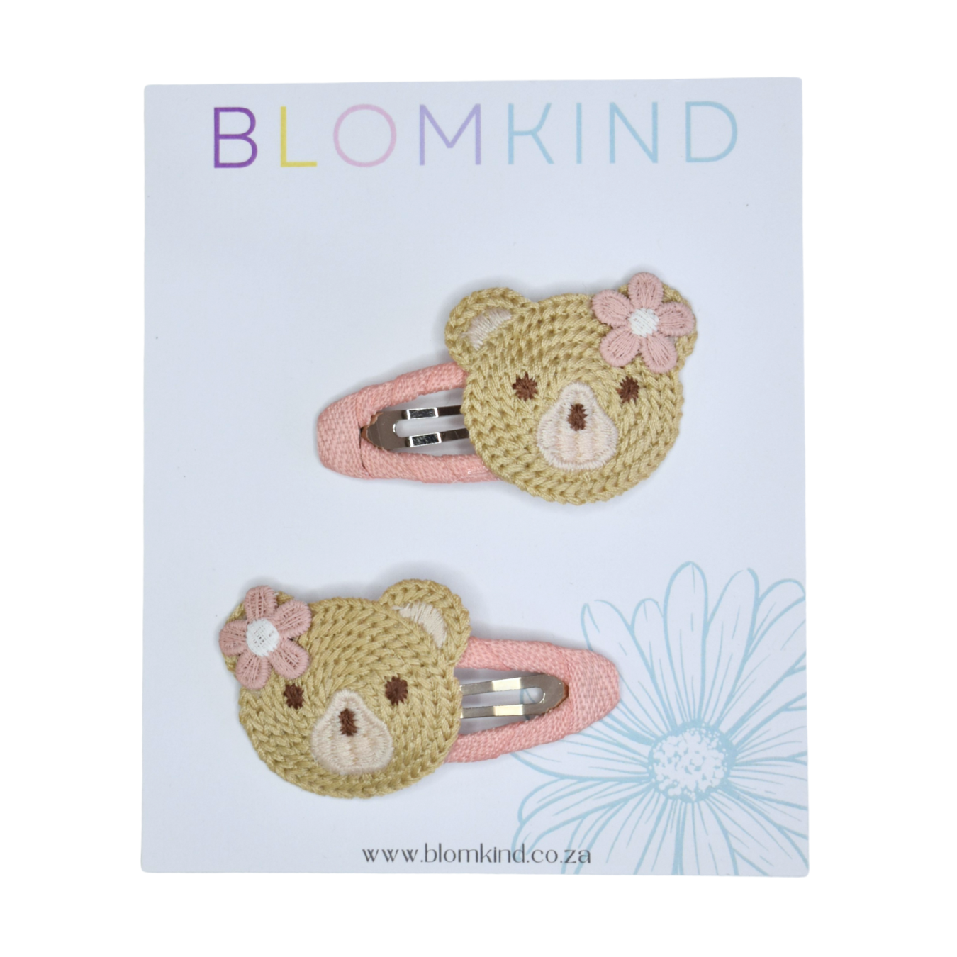 Sweet Mauve Bear Clips  - Set of 2