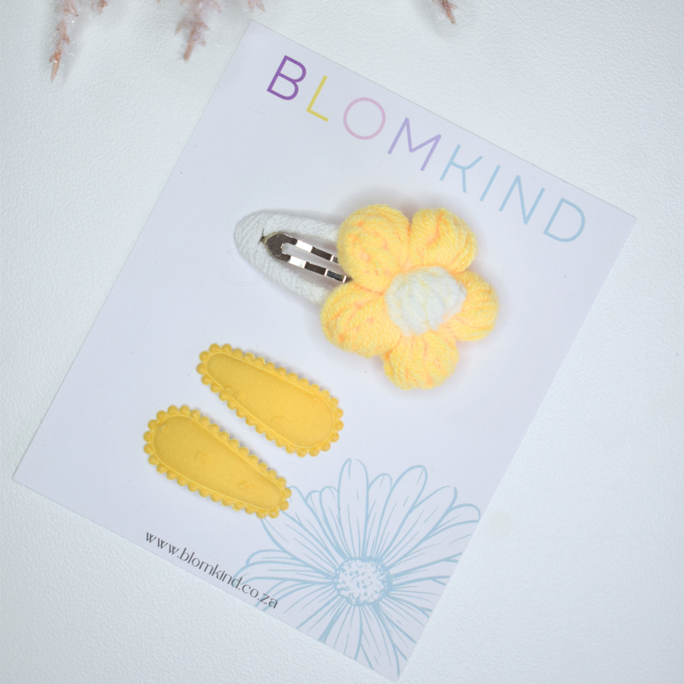 Crochet Sunny flower & Tiny Clips  - Set of 3