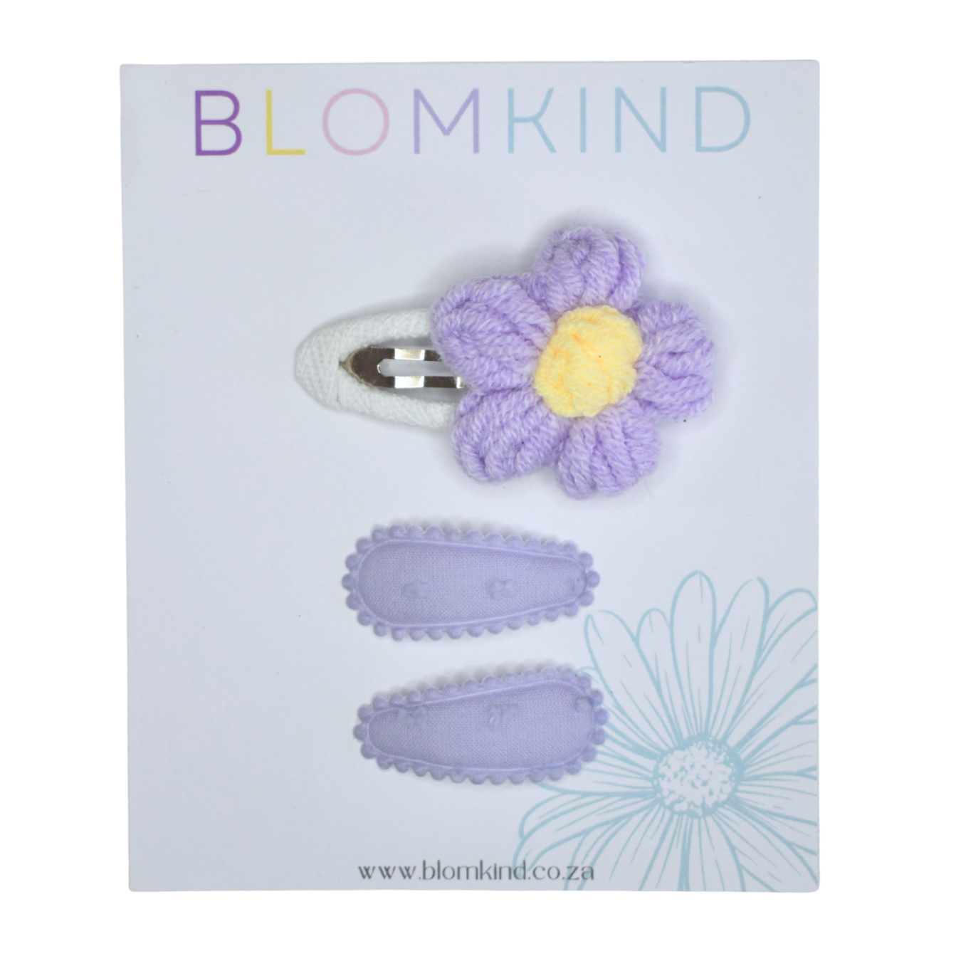 Crochet Soft Violet flower & Tiny Clips  - Set of 3