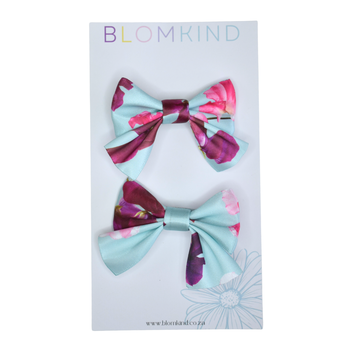 Periwinkle Satin Blossoms Clips  - Set of 2