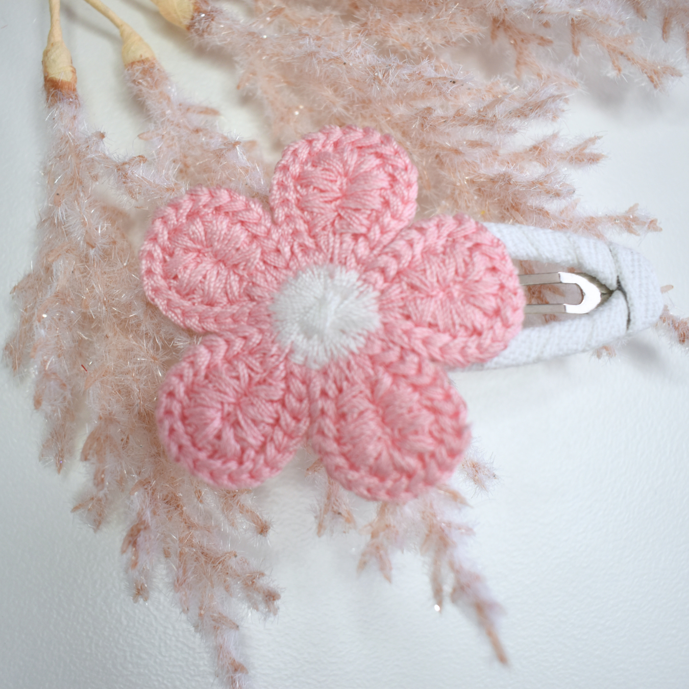 Mini & Me Daisy Blush Headband & Clip Set