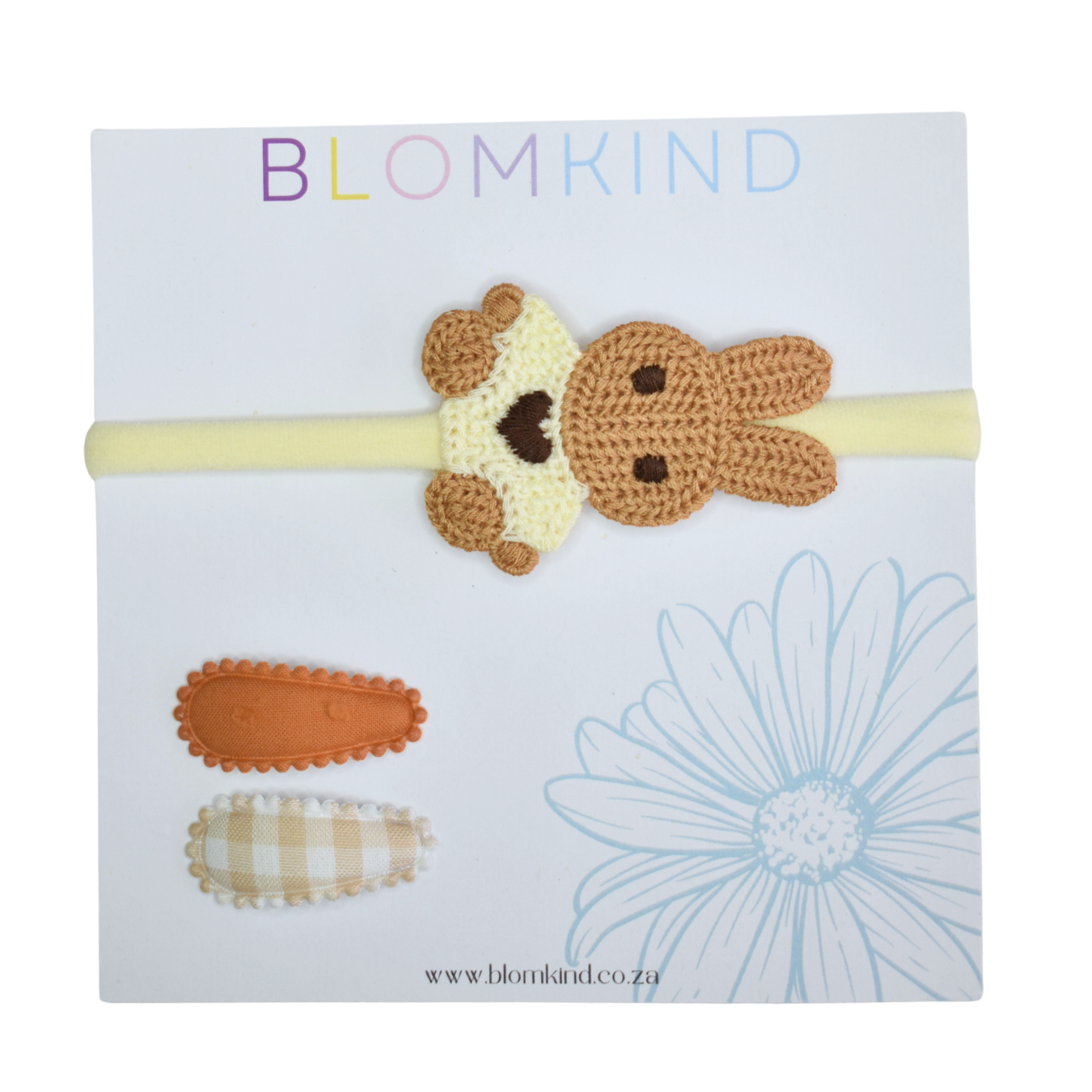 Woodland Toffee Bunny Headband & Clips Set