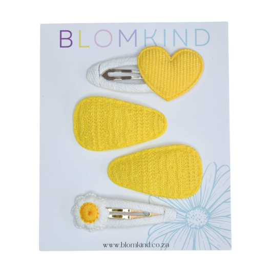 Sunny Heart Bloom Clips - Set of 4