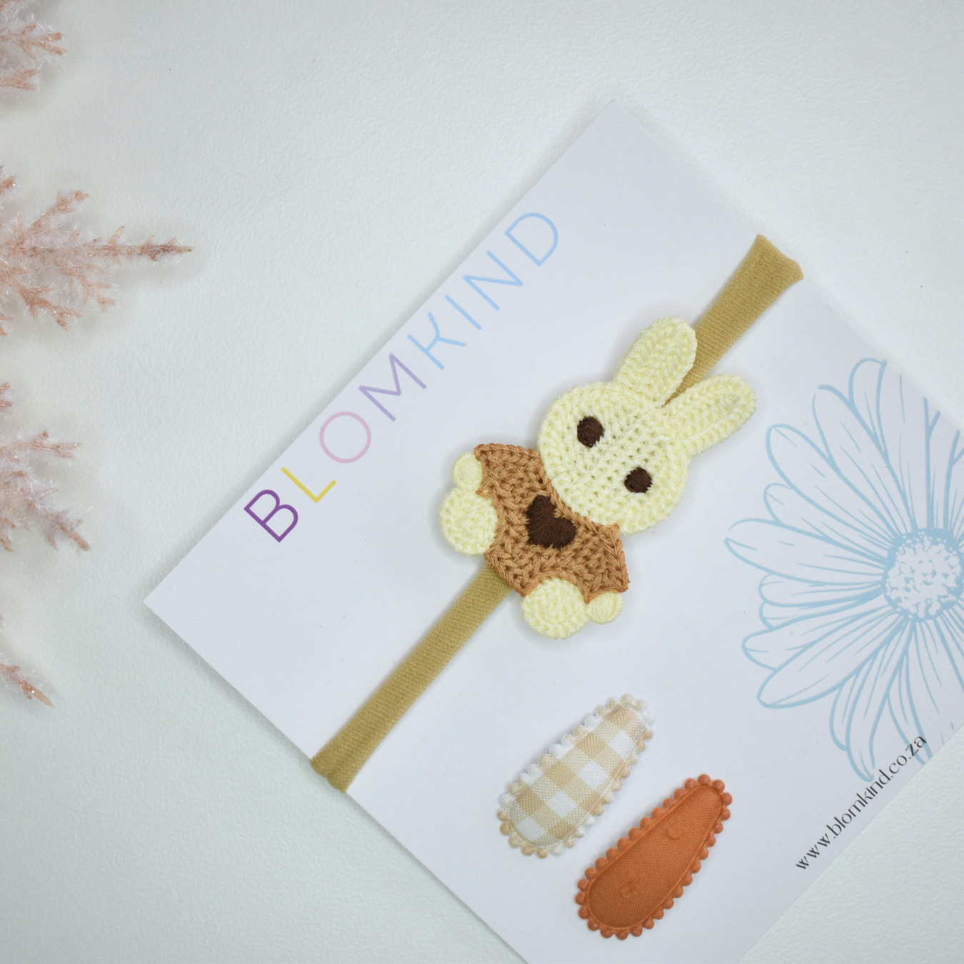 Woodland Late Bunny Headband & Clips Set