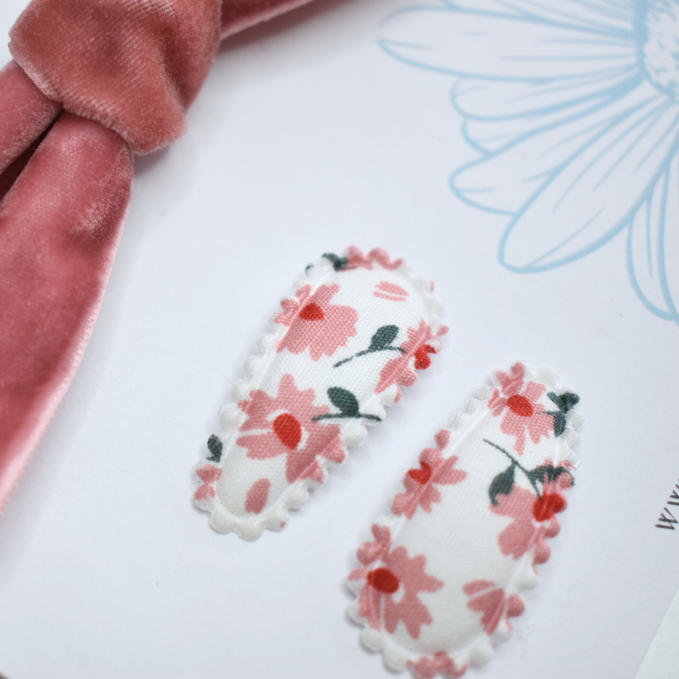 Velvet Rose Headband & Clips Set