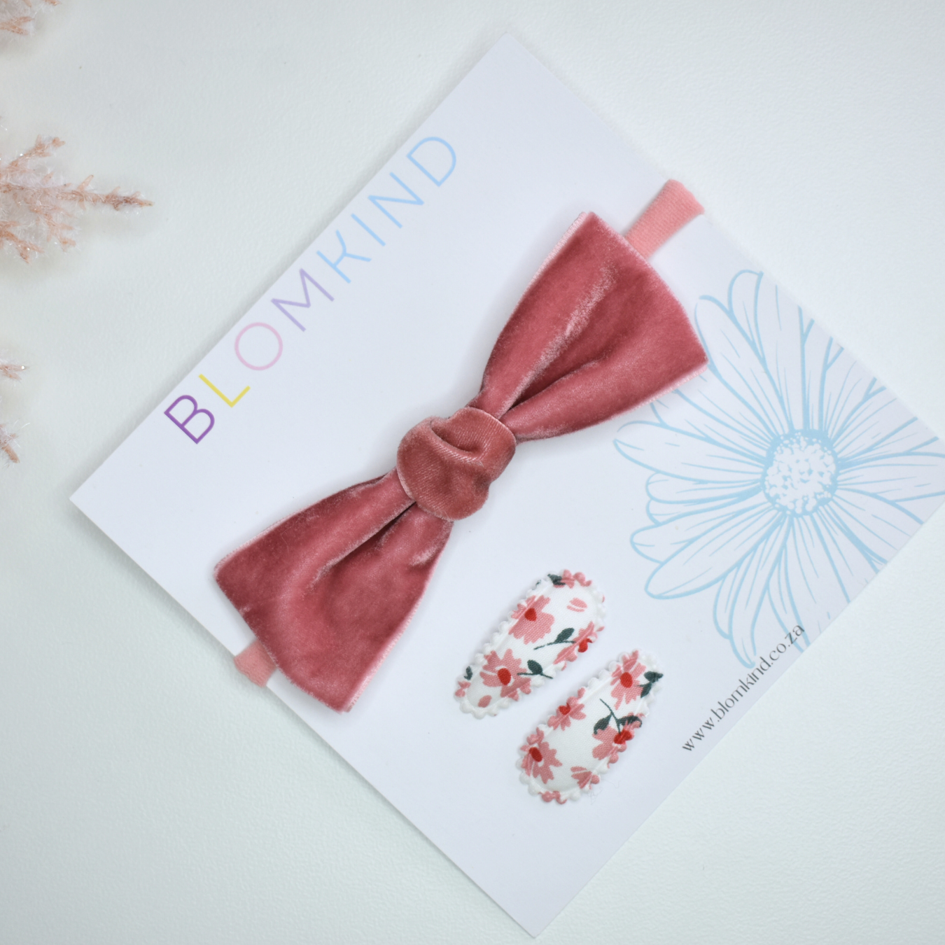 Velvet Rose Headband & Clips Set