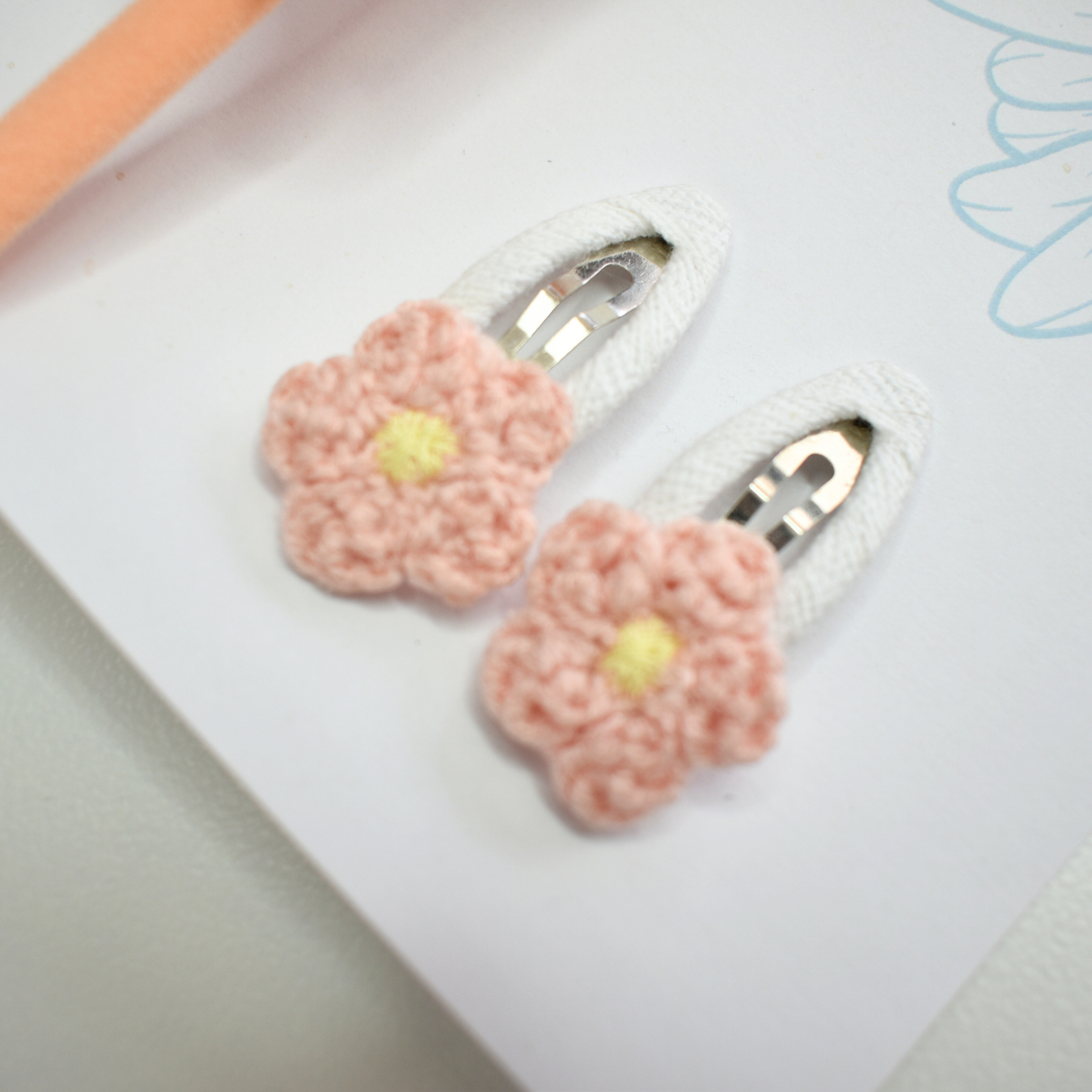 Sweet Peach Petal Headband & Clips Set